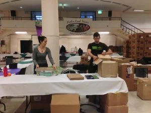setting up the booth! 